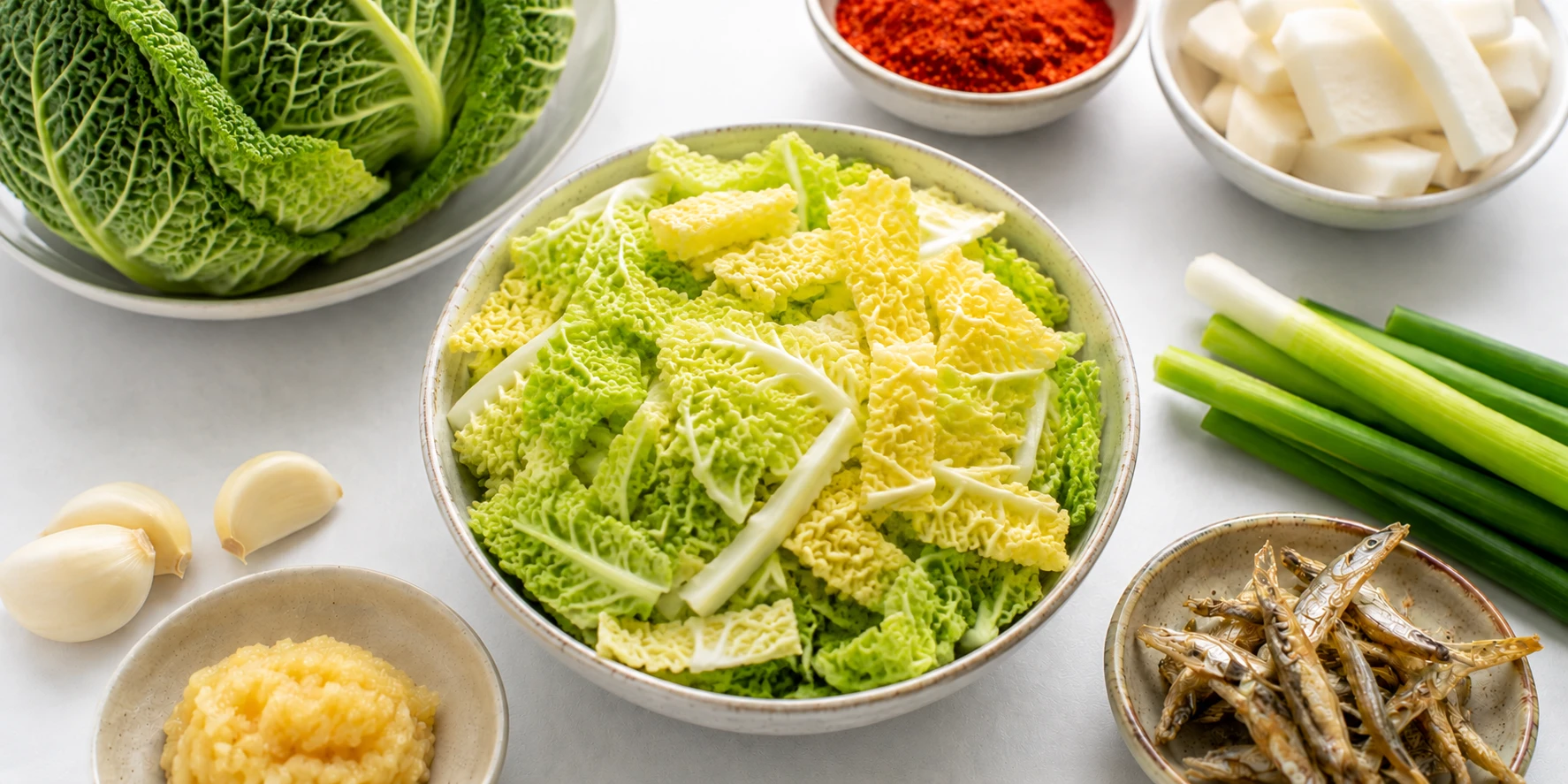 Savoy cabbage as substitute for napa cabbage baechu in kimchi recipe
