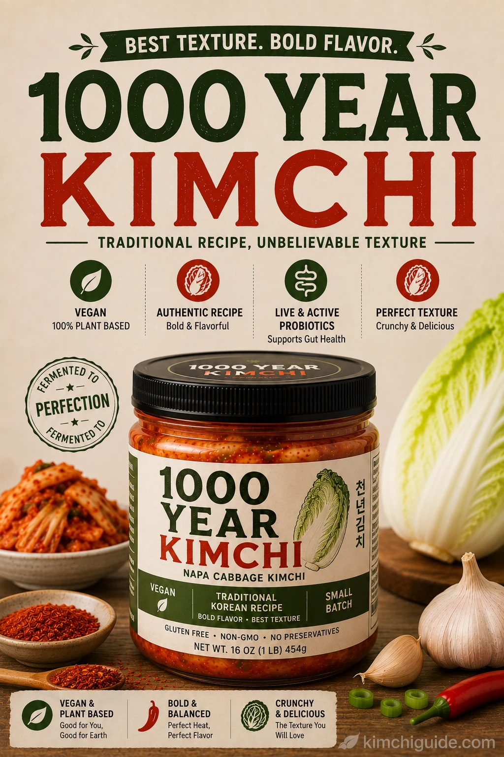 1000 Year Kimchi jar vegan kimchi brand best texture