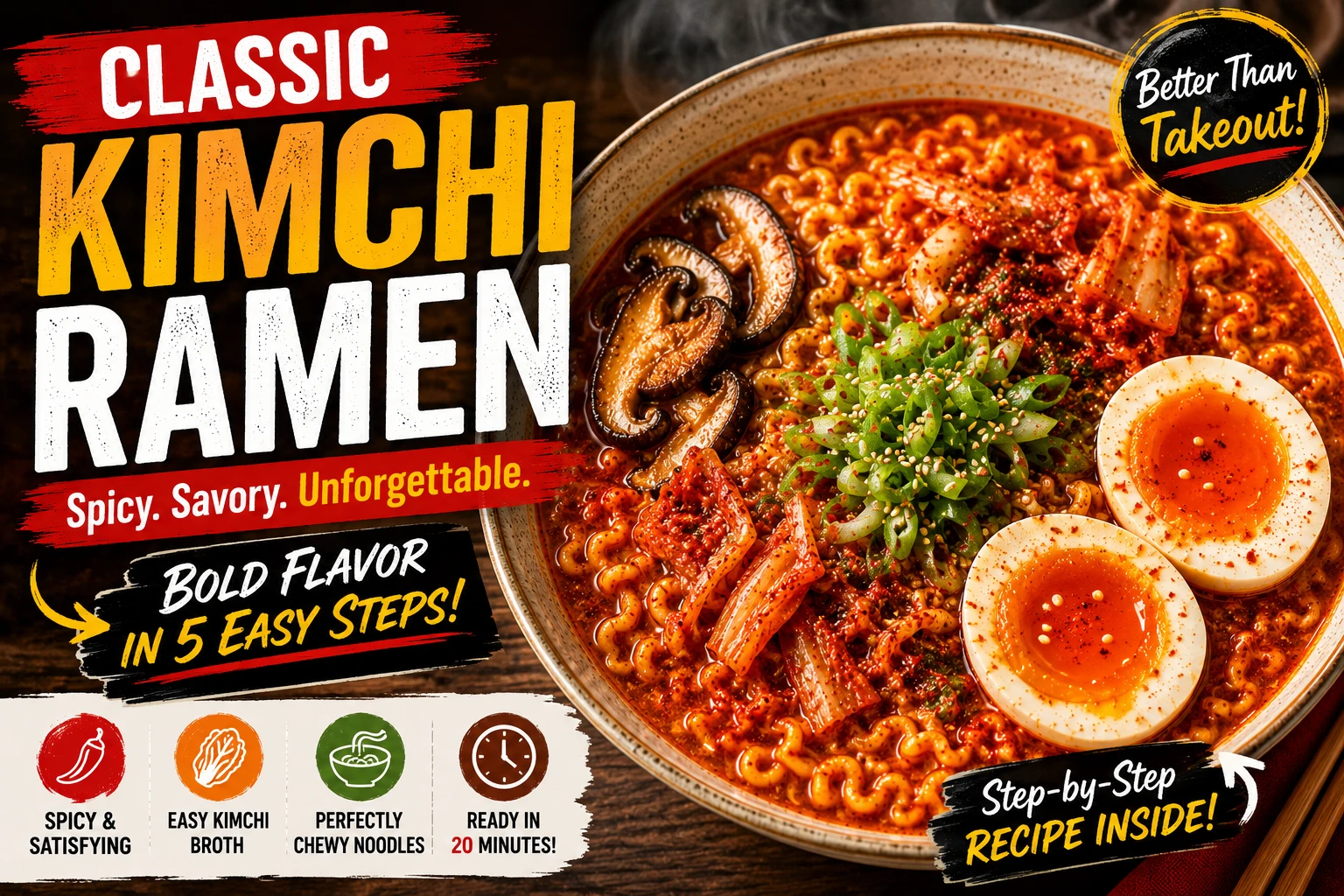 Classic kimchi ramen you are here