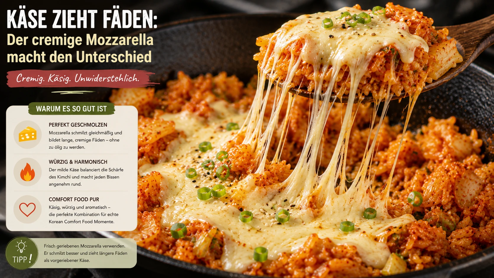 Gereiftes Kimchi balanciert die Fettigkeit von Käse und Butter aus