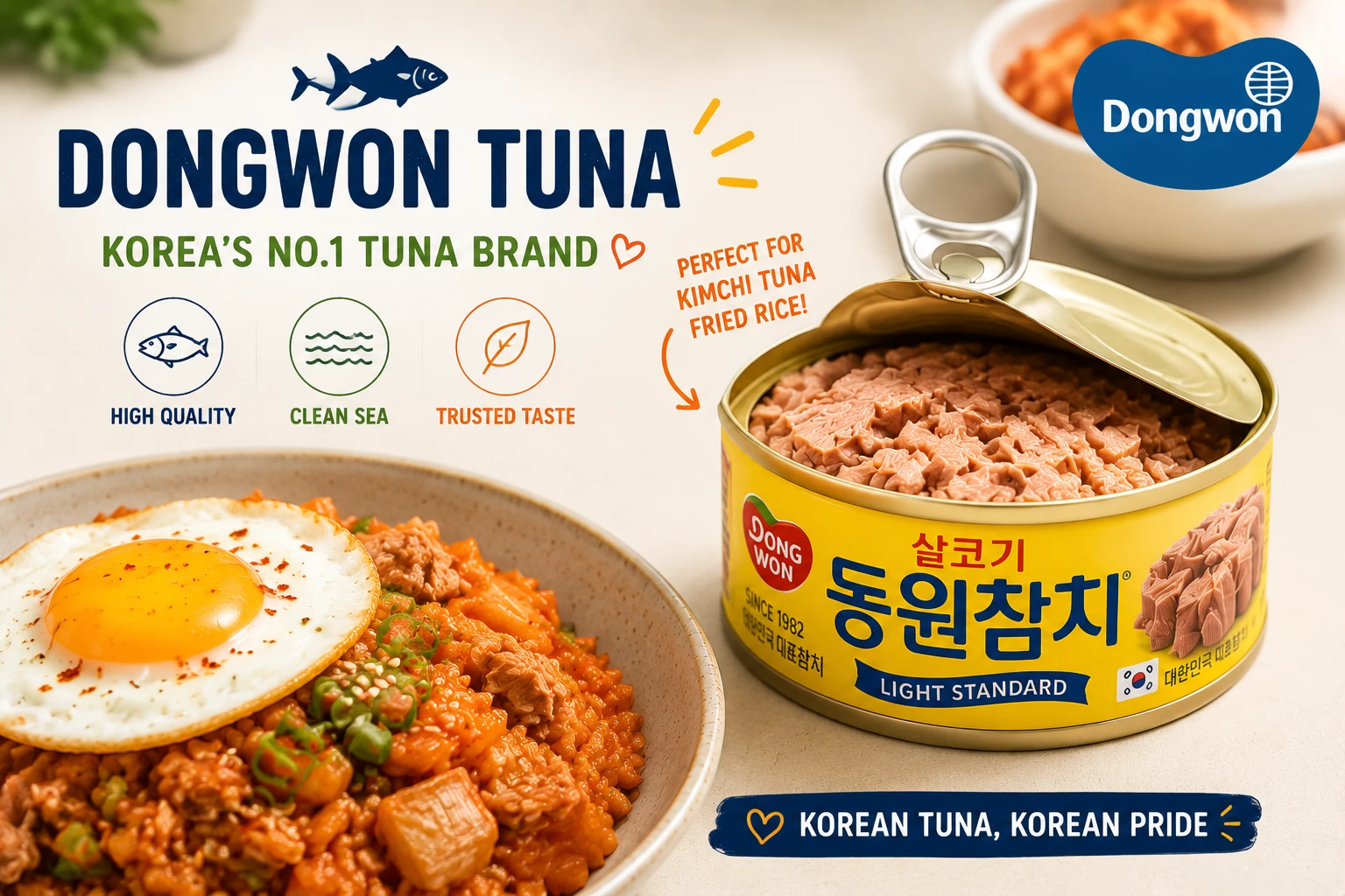 Dongwon Korean canned tuna brand best for chamchi kimchi bokkeumbap