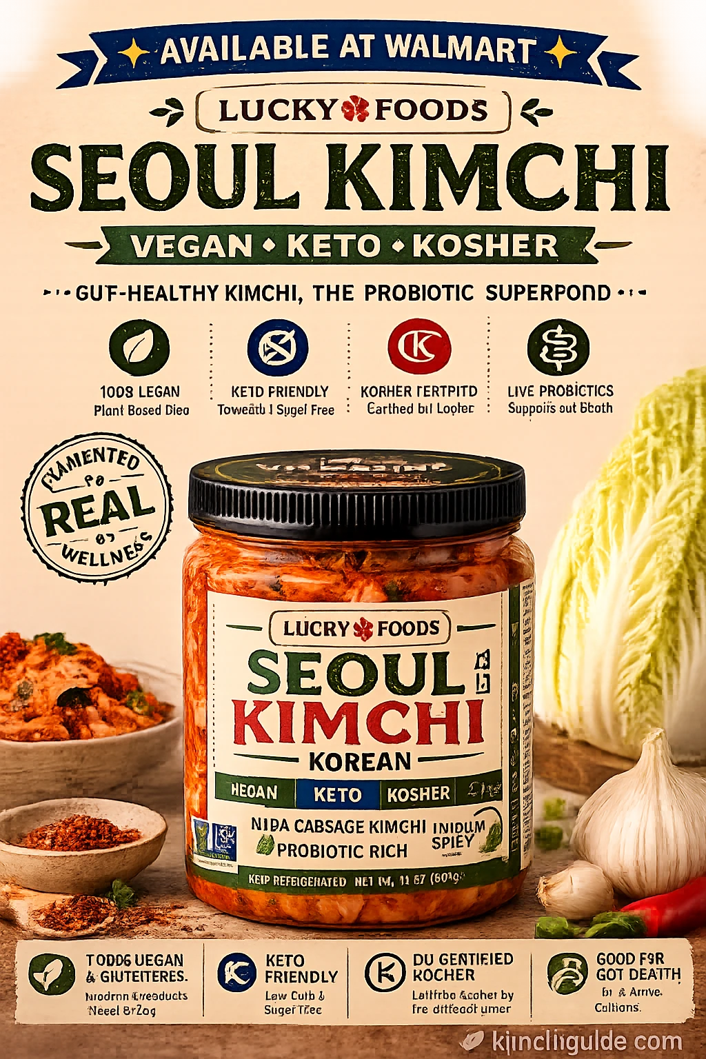 Lucky Foods Seoul Kimchi jar Walmart vegan keto kosher kimchi brand