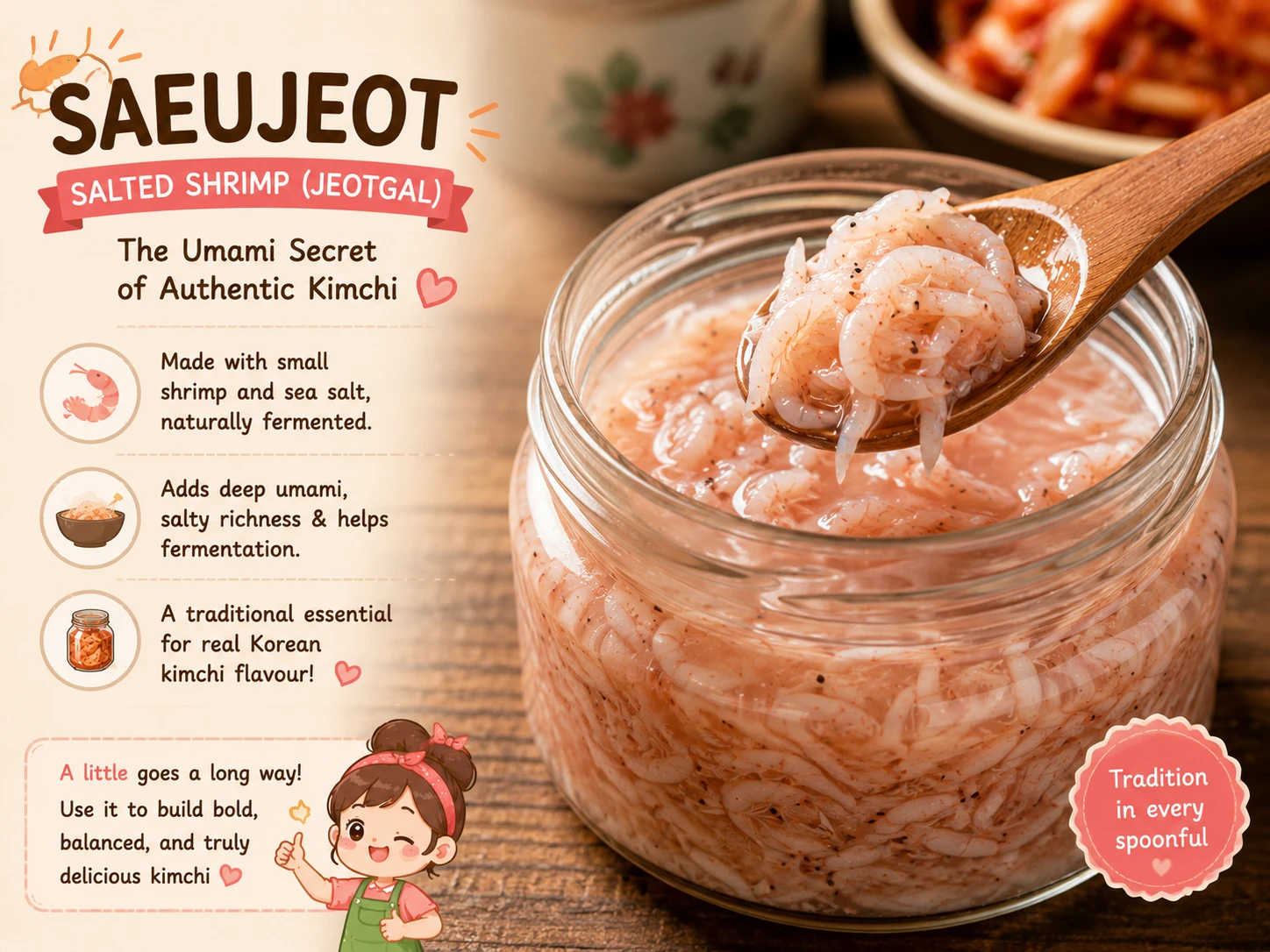 Saeujeot — small salted fermented shrimp used in traditional kimchi paste