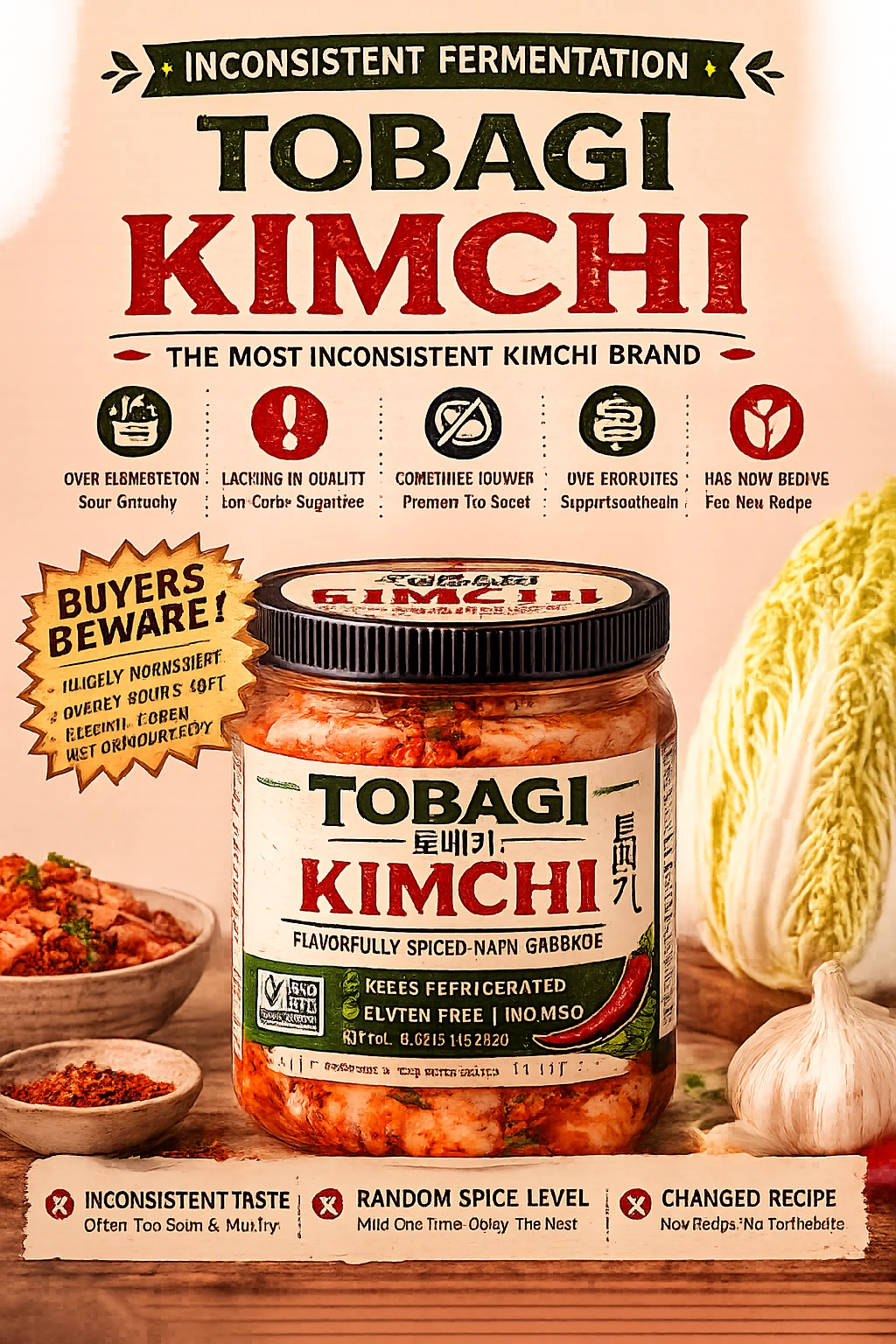 Tobagi Kimchi jar inconsistent fermentation kimchi brand