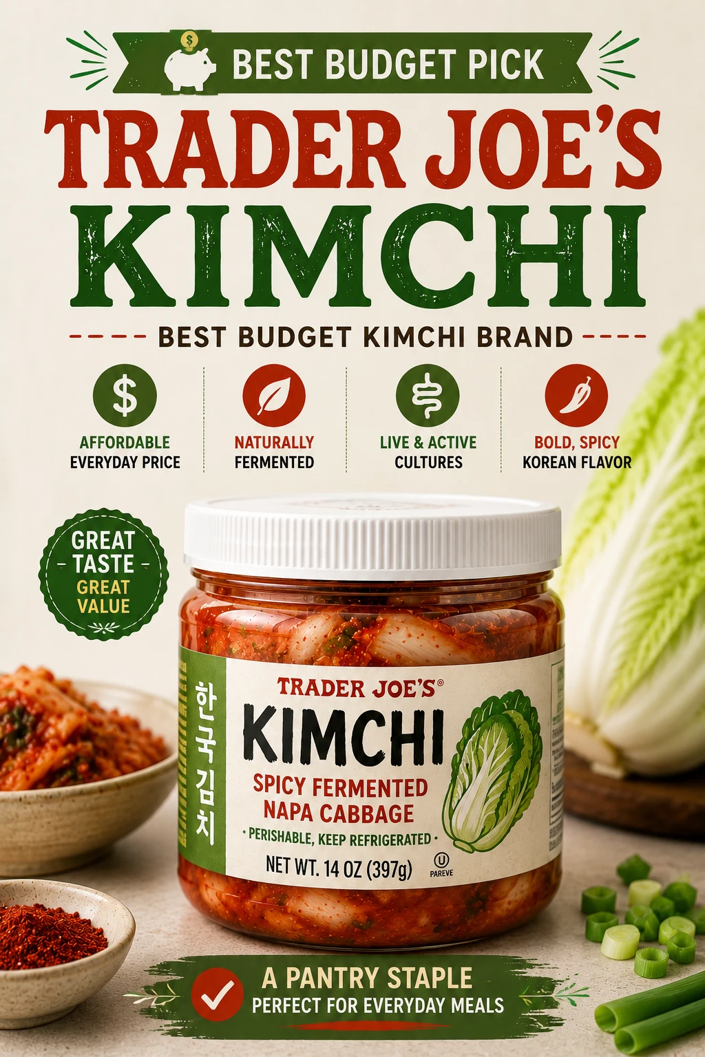 Trader Joes Kimchi jar best budget kimchi brand