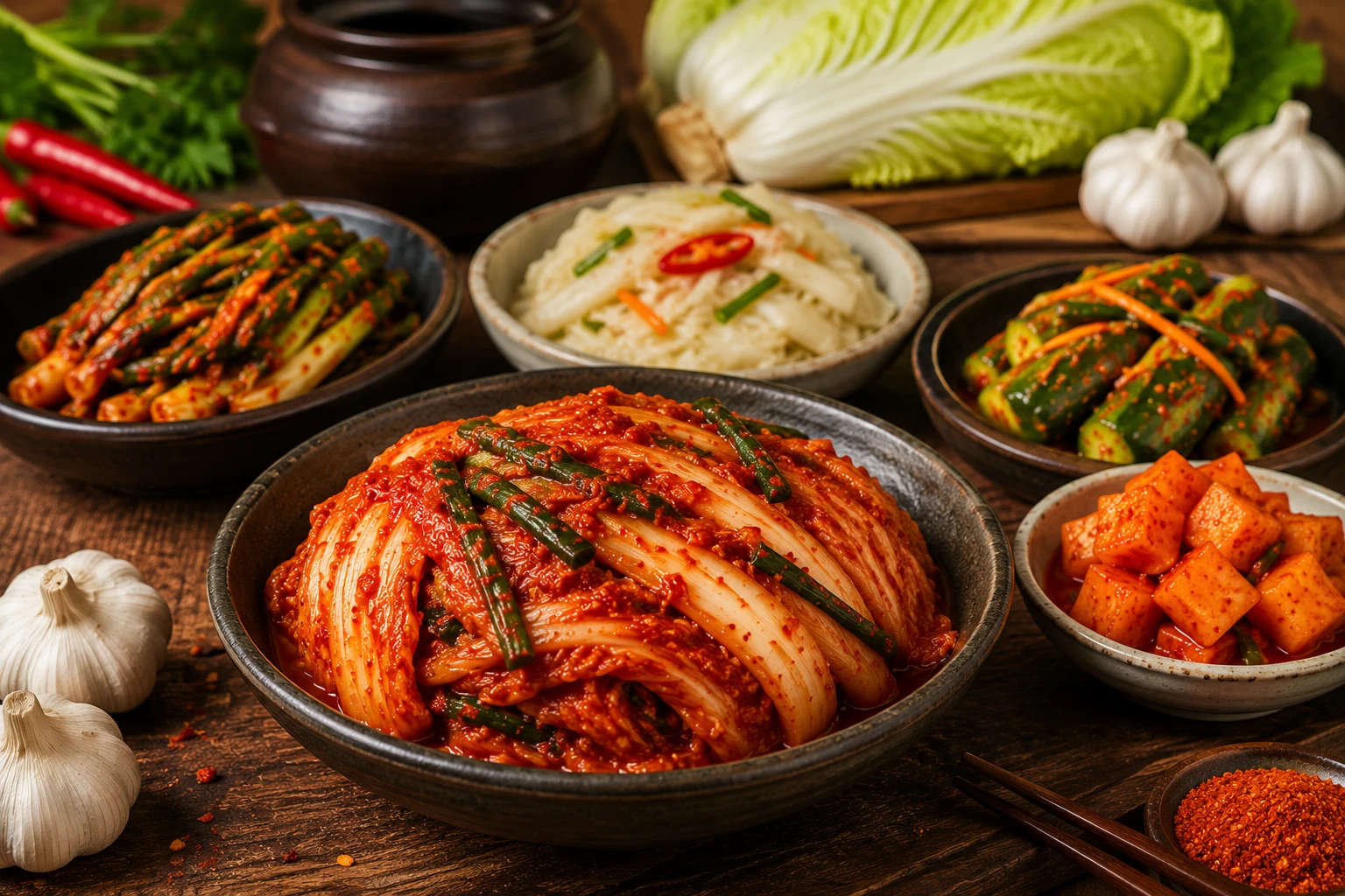 Overview of many kimchi varieties