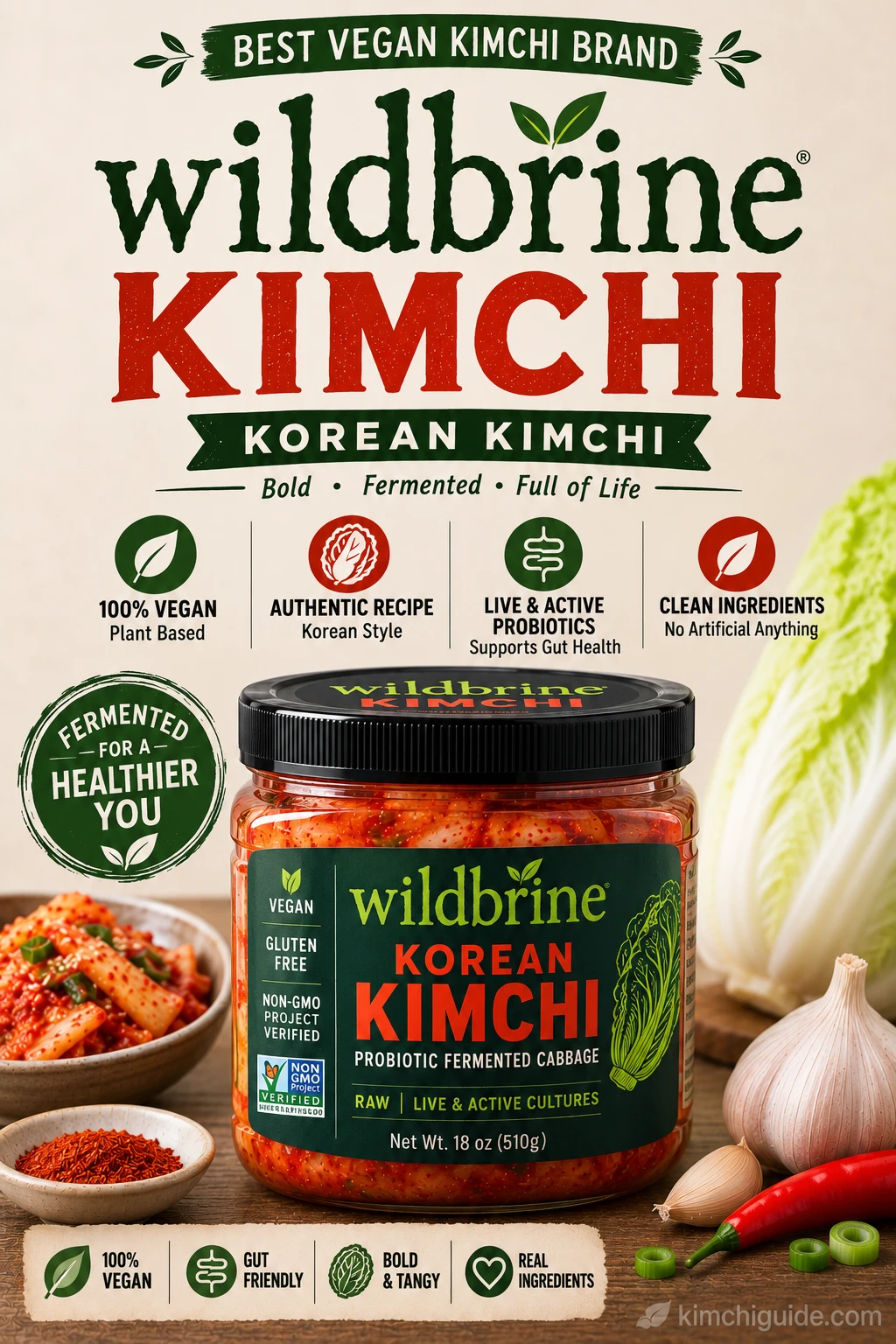 Wildbrine Korean Kimchi jar best vegan kimchi brand