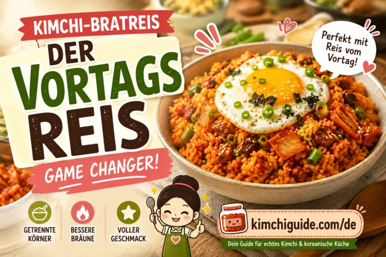 Der beste Reis für Bratreis mit Kimchi – trockener Reis vom Vortag sorgt für lockere, getrennte Reiskörner und perfektes Anbraten im Wok