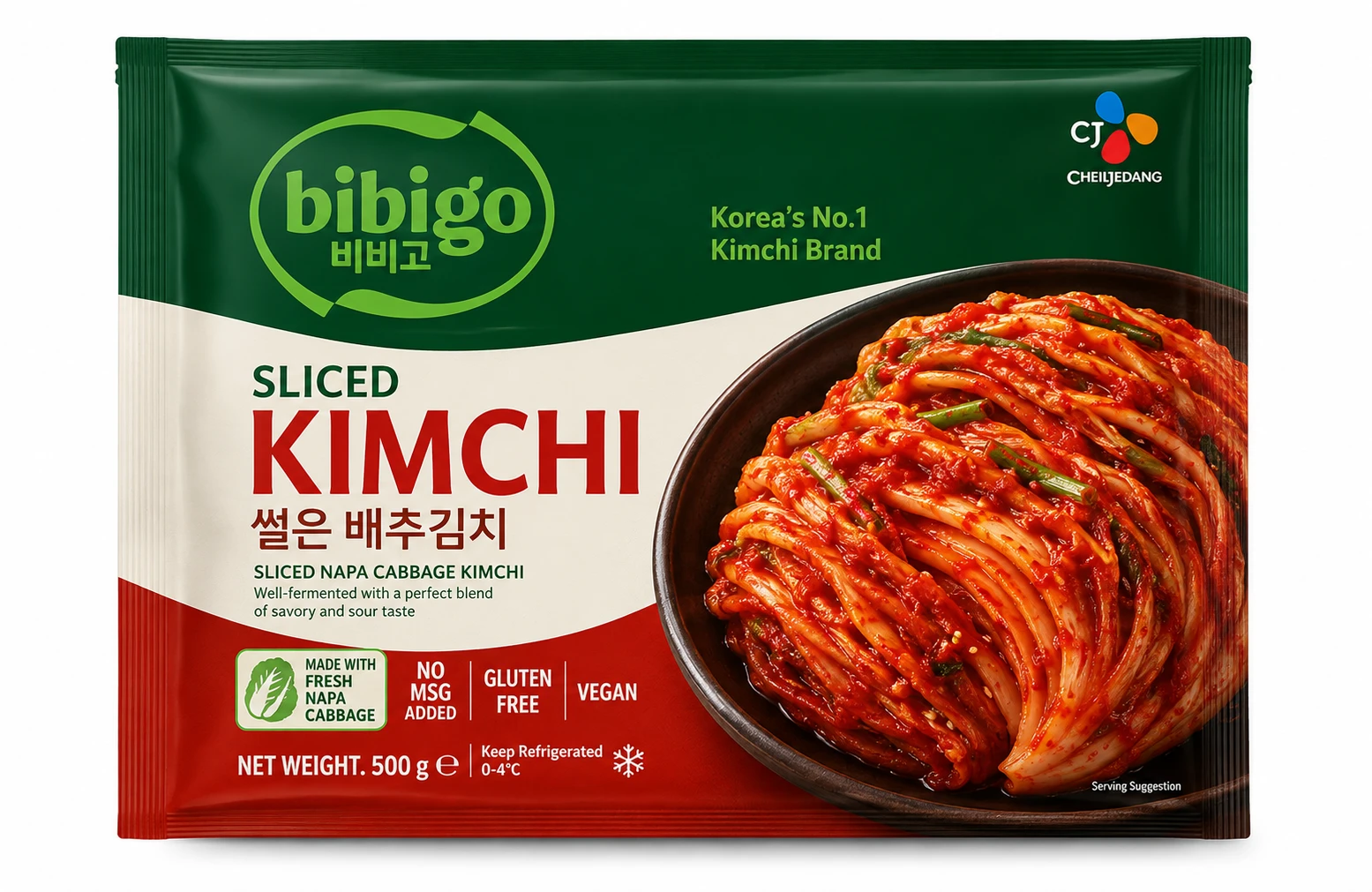 Bibigo kimchi packaging by CJ CheilJedang