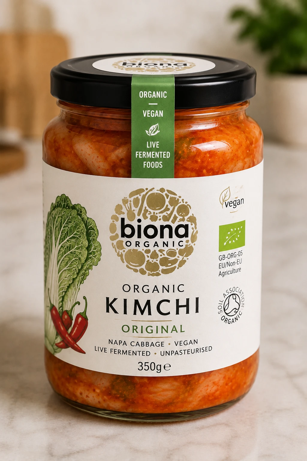 Biona Organic Kimchi jar Tesco Waitrose certified organic vegan
