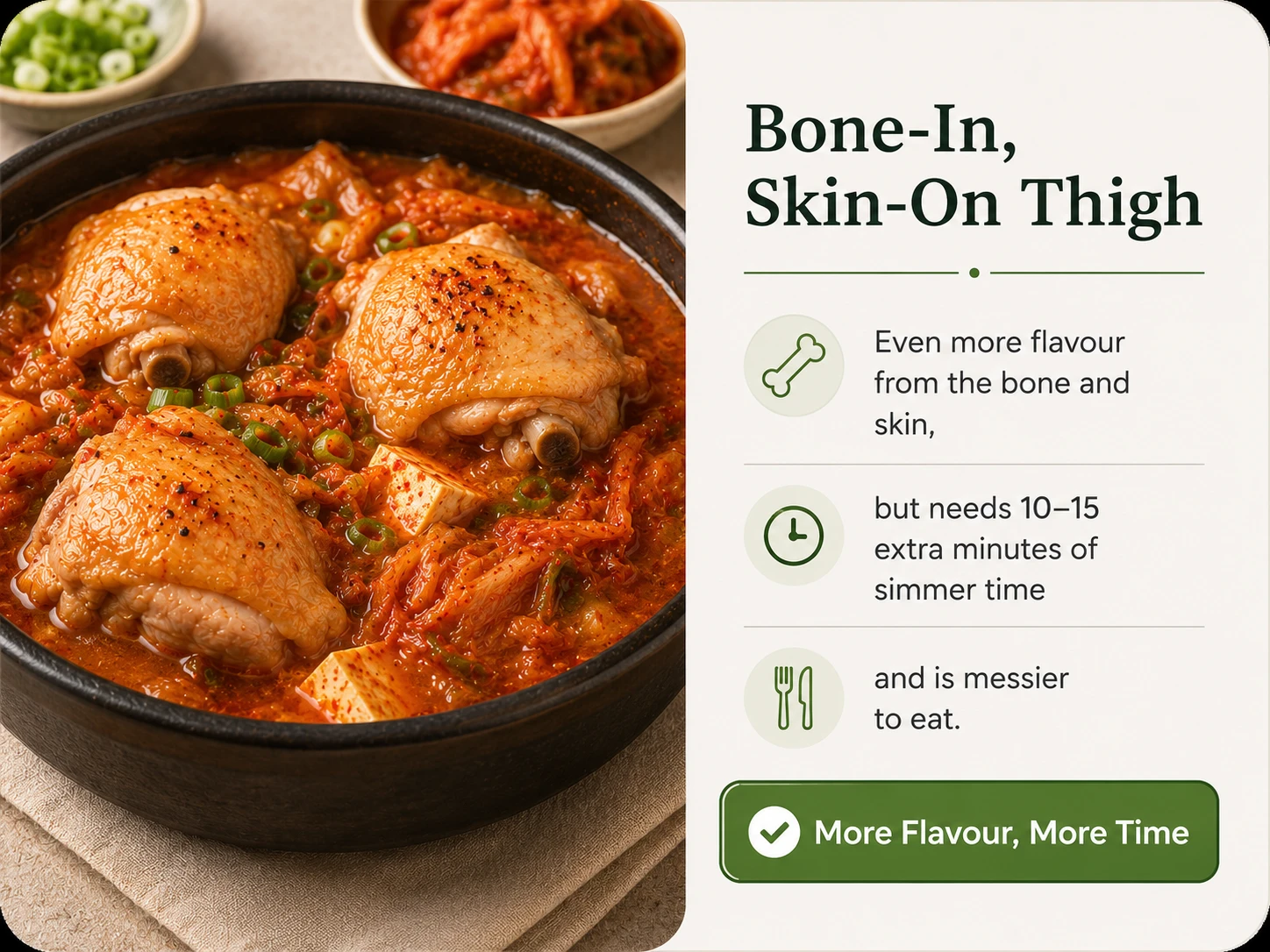 Bone in chicken thigh alternative kimchi jjigae