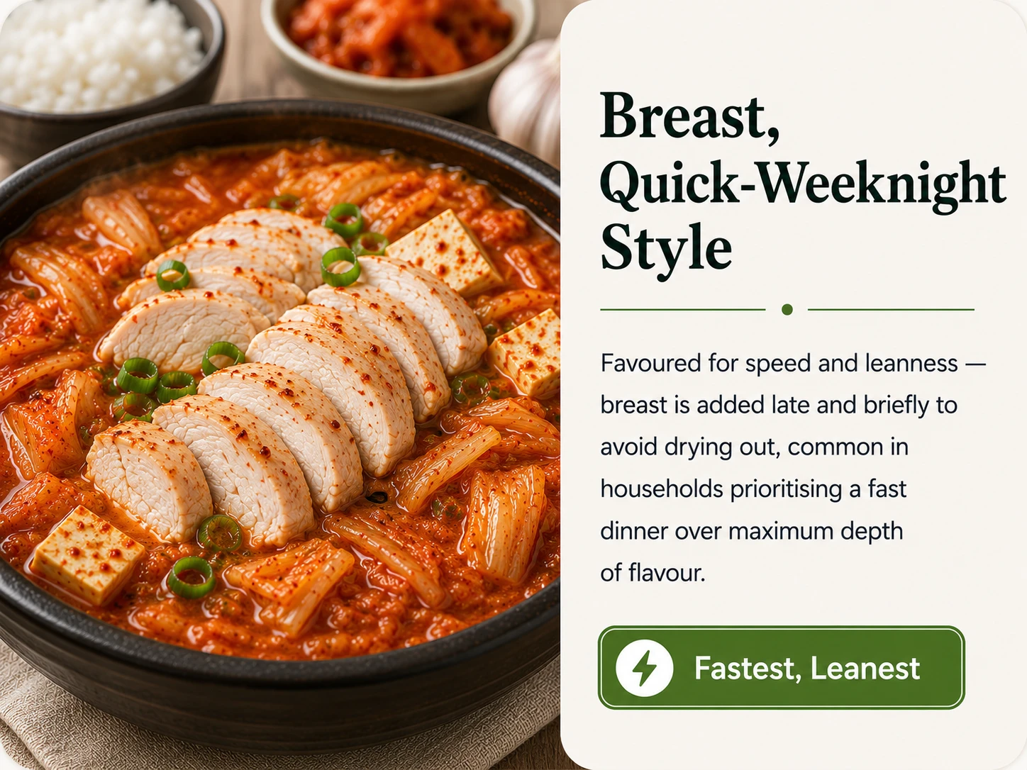 Breast quick weeknight style kimchi jjigae