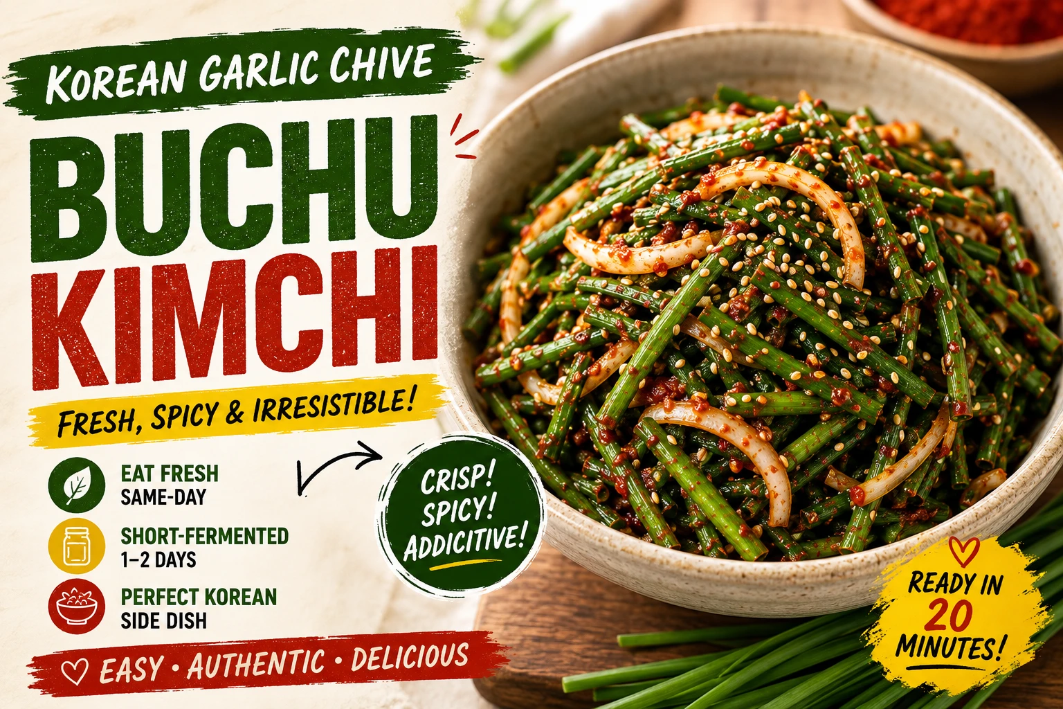 Buchu Kimchi — Korean garlic chive kimchi