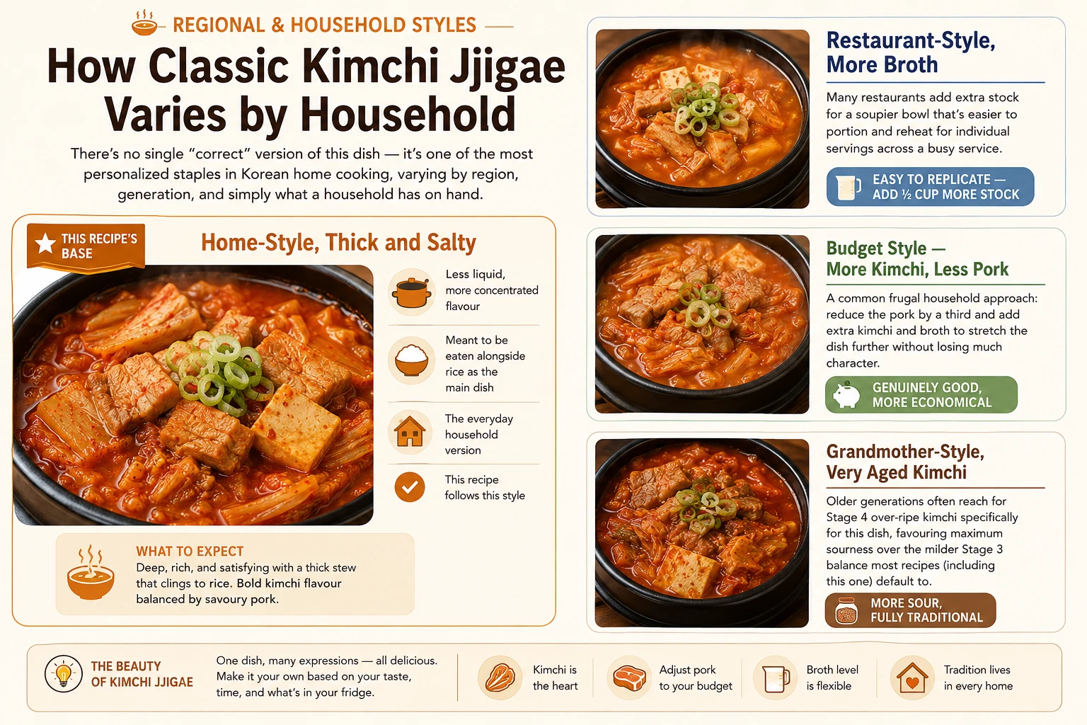 Home style thick pork belly kimchi jjigae