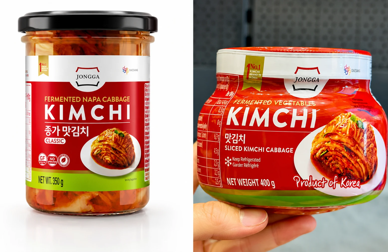 Jongga kimchi packaging by Daesang Corporation