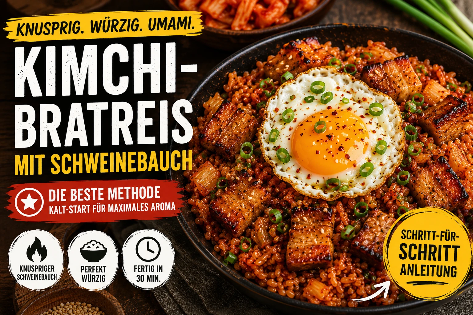 Kimchi Bratreis mit Schweinebauch