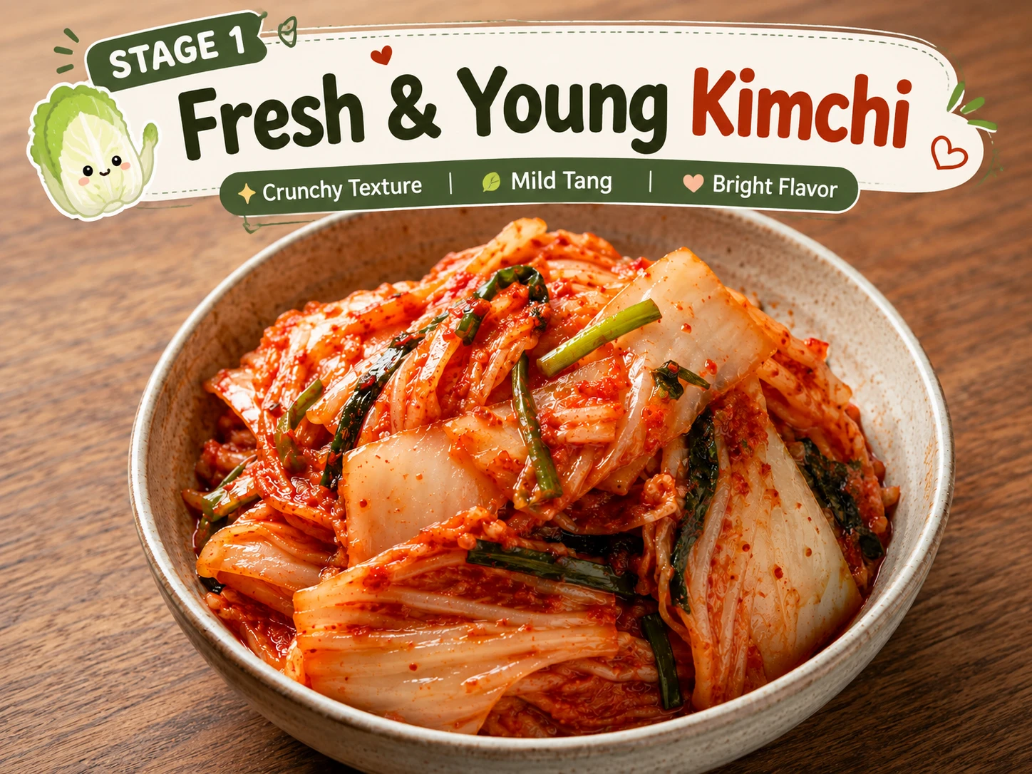 Kimchi Fermentation Stage 1 – Fresh, Young Kimchi