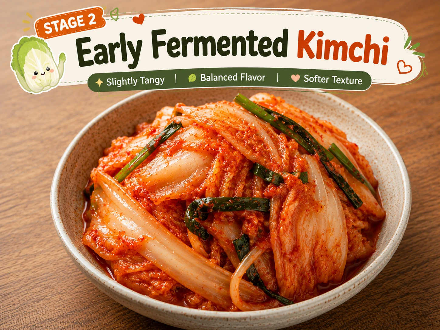 Kimchi Fermentation Stage 2 – Early Fermented Kimchi