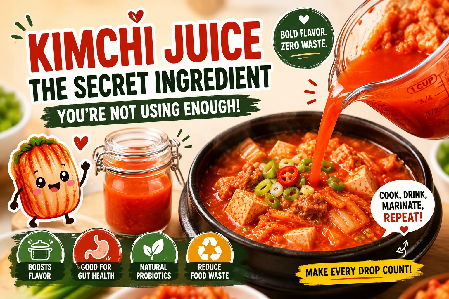 Leftover kimchi juice brine uses
