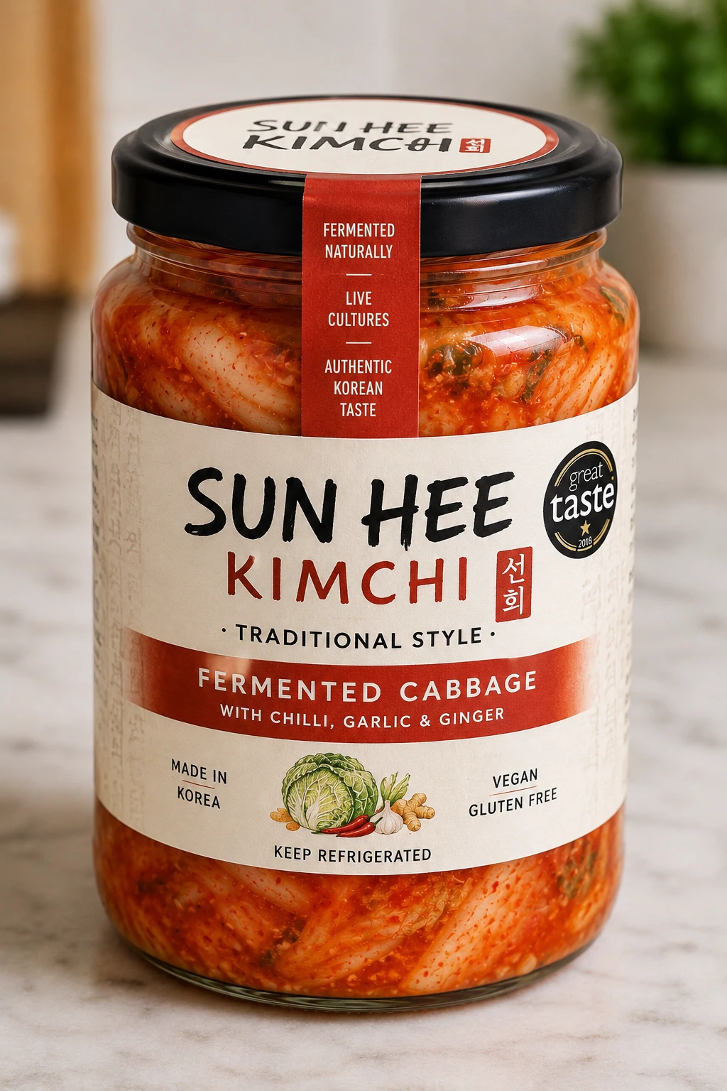 Sun Hee Kimchi jar Sainsburys traditional style fermented cabbage