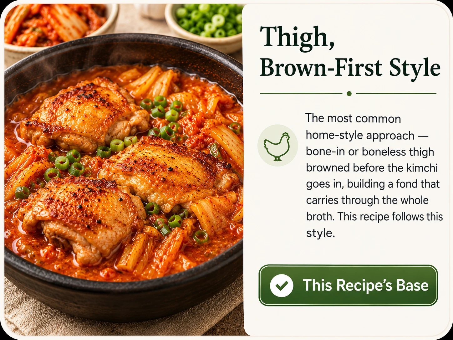 Thigh brown-first style chicken kimchi jjigae