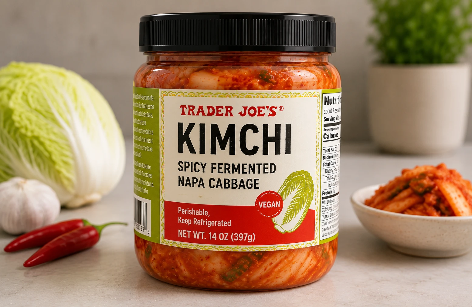 Trader Joe's kimchi jar packaging private label