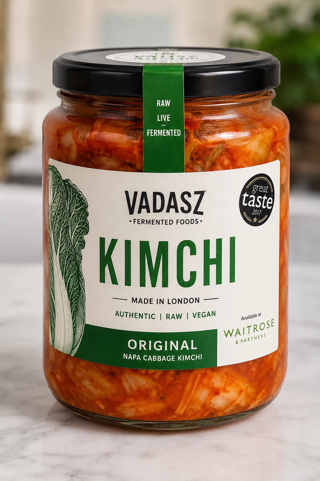 Vadasz Kimchi jar Waitrose vegan UK kimchi brand