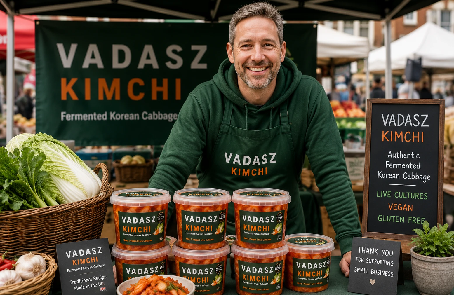 Nick Vadasz founder story kimchi brand UK market stalls