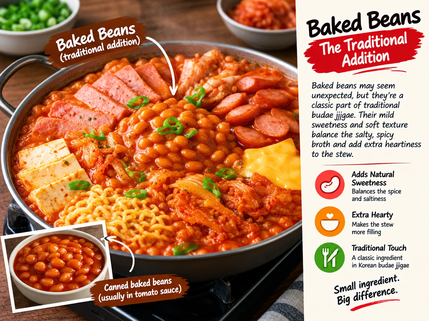 Baked beans traditional addition budae jjigae