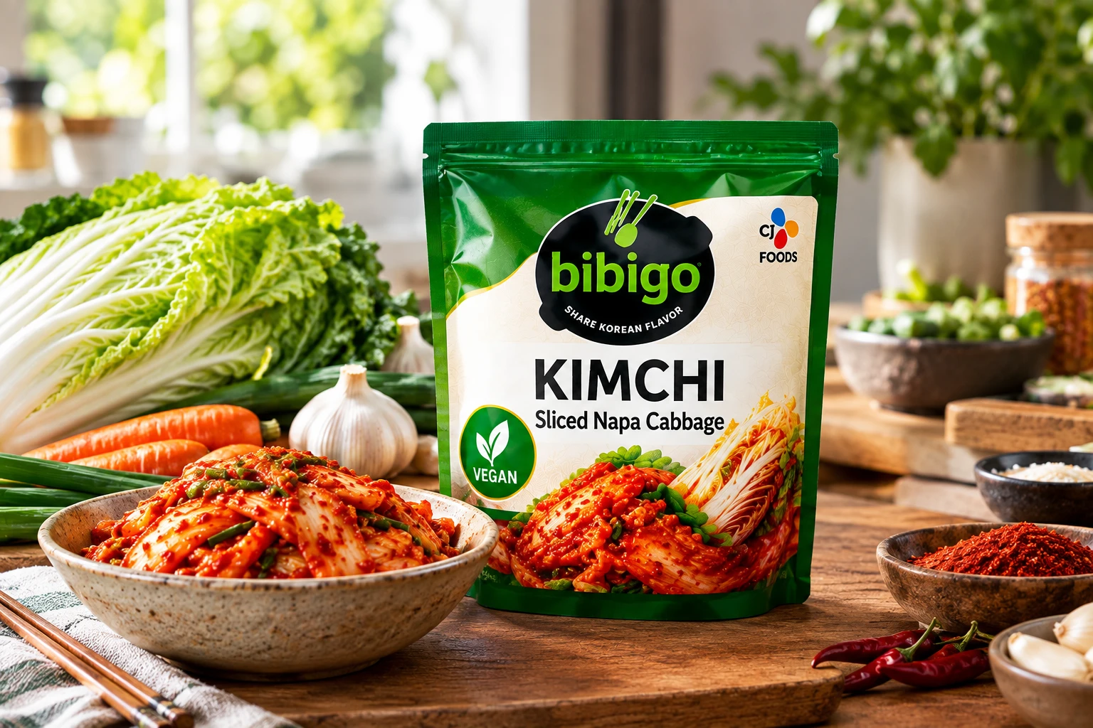 Bibigo Kimchi vegan ambient Beutel ohne Fischsauce Deutschland