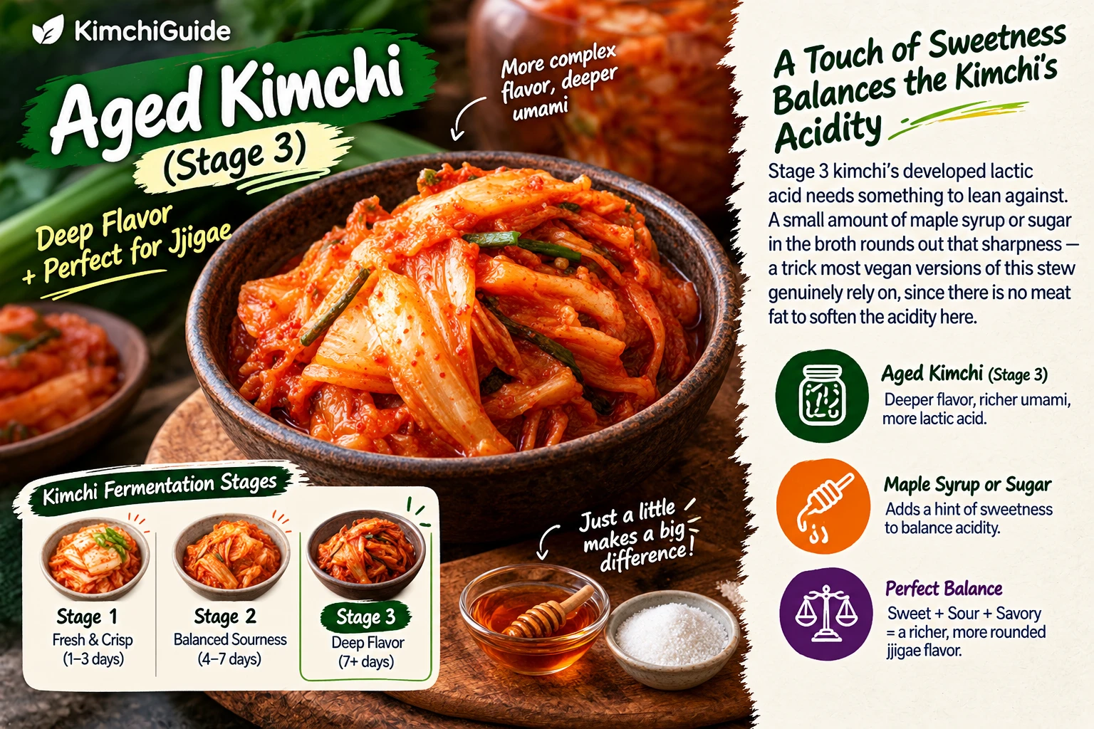 Aged Stage 3 vegan kimchi close up