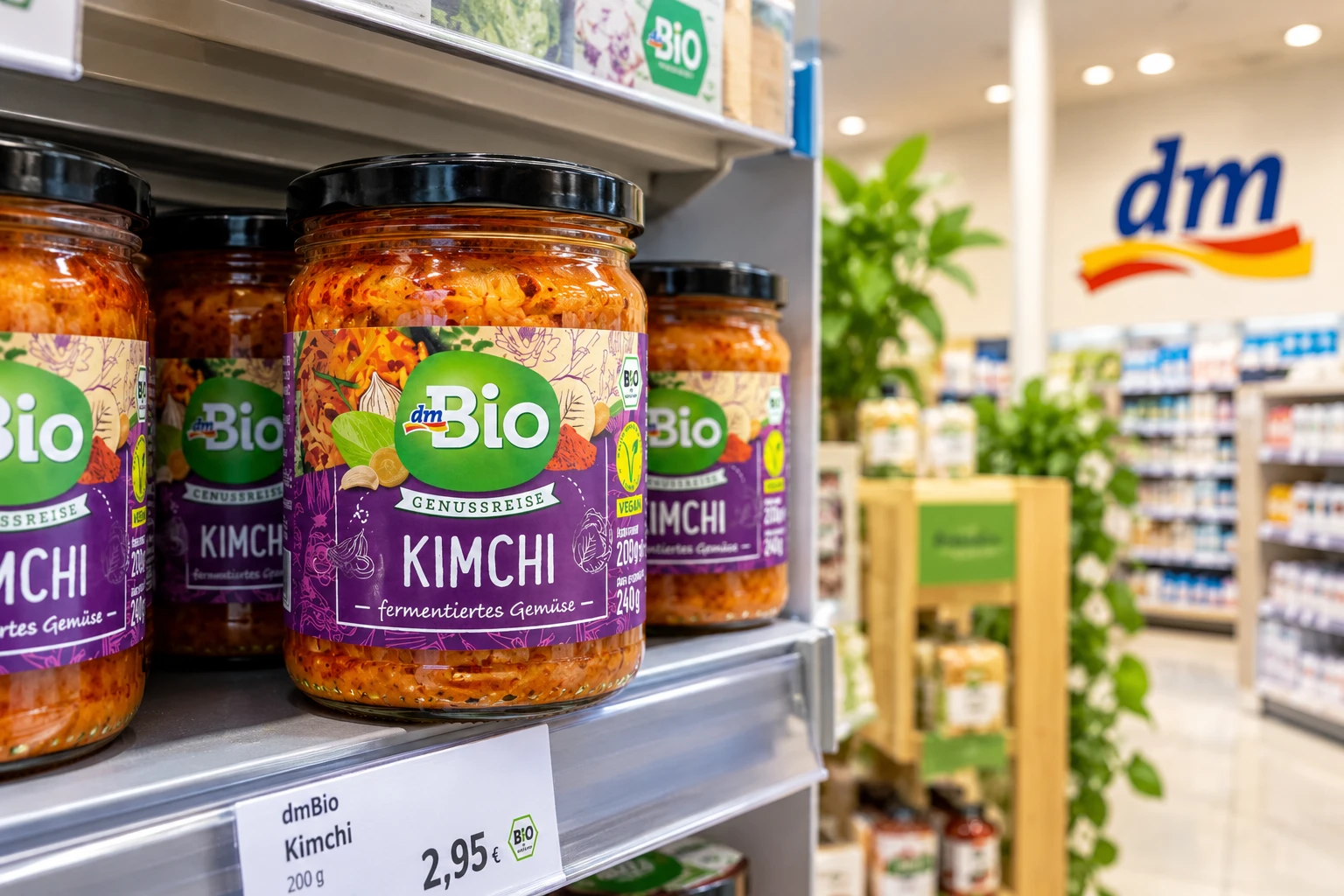 dmBio Kimchi dm Filiale Regal bundesweit
