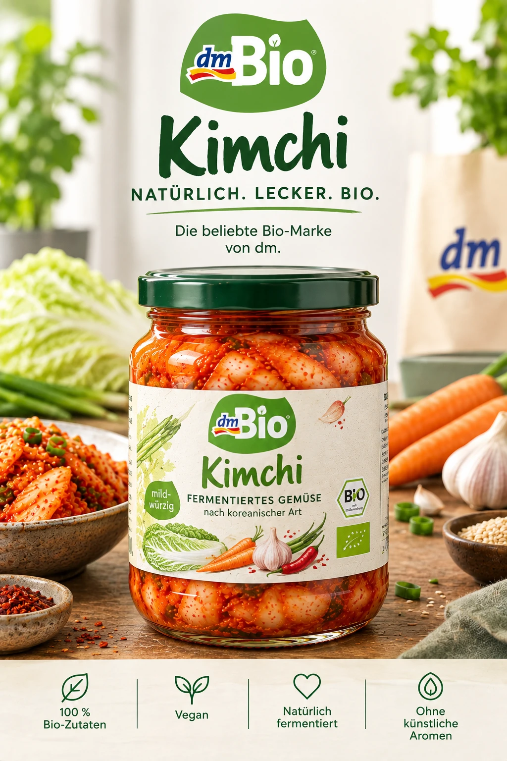 dmBio Kimchi Glas Bio Eigenmarke Drogerie dm