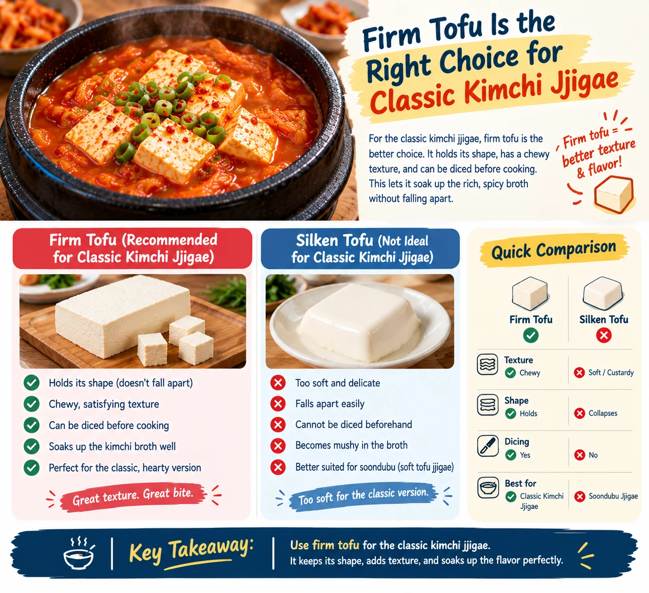 Firm tofu comparison for classic kimchi jjigae