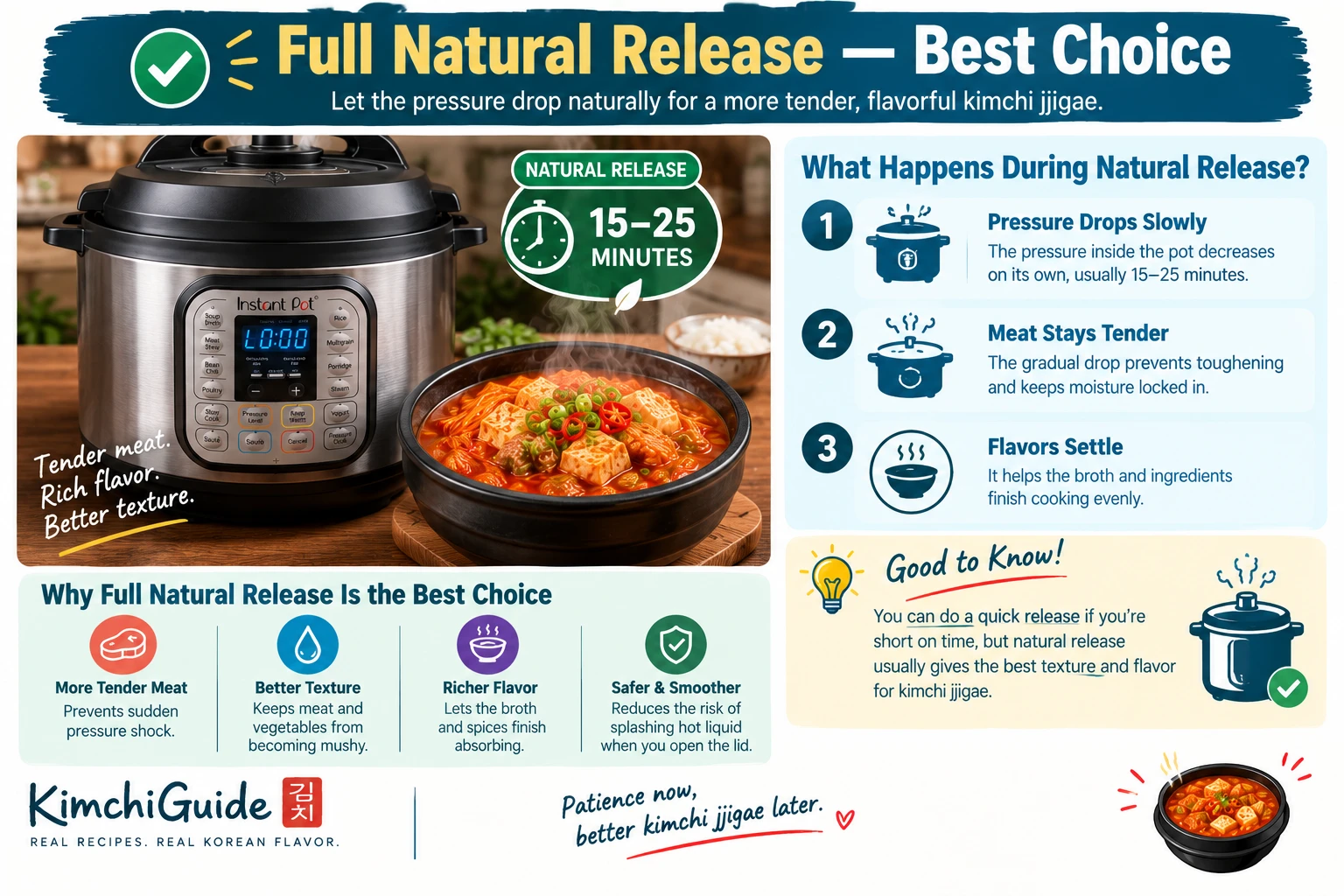 Full natural release best choice instant pot kimchi jjigae