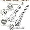 Stainless steel fish scaler tool used to remove scales from hairtail fish for galchi kimchi