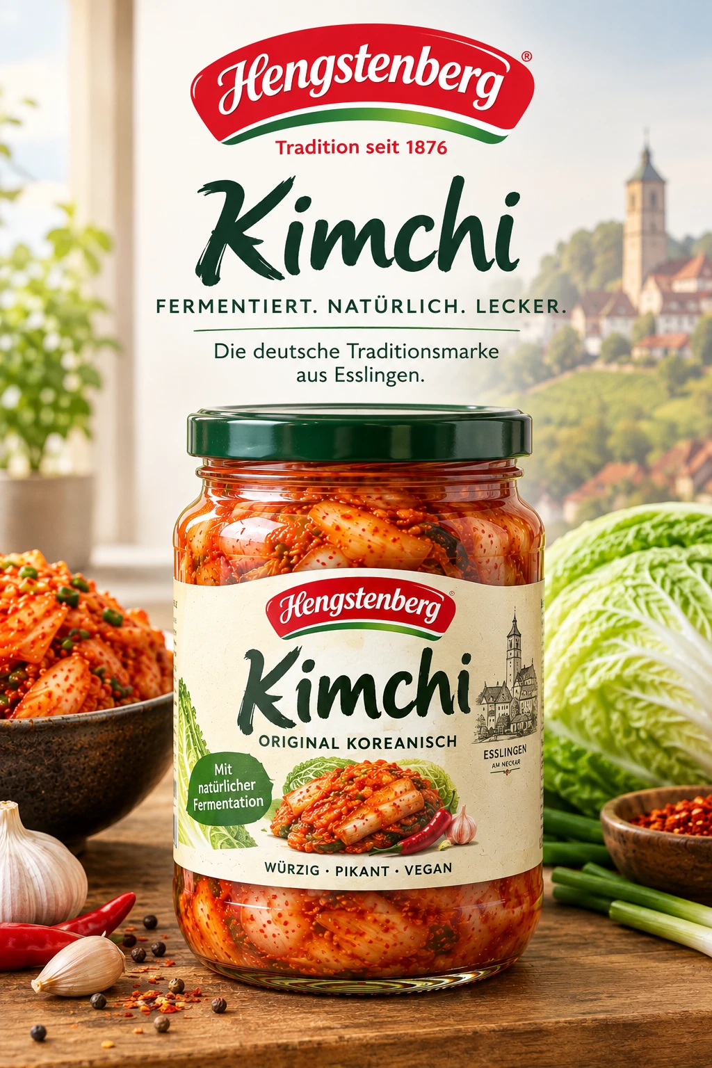 Hengstenberg Kimchi Glas deutsche Traditionsmarke Esslingen