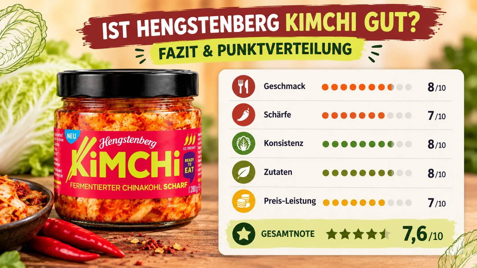 Ist Hengstenberg Kimchi gut Fazit Infografik Punkteverteilung