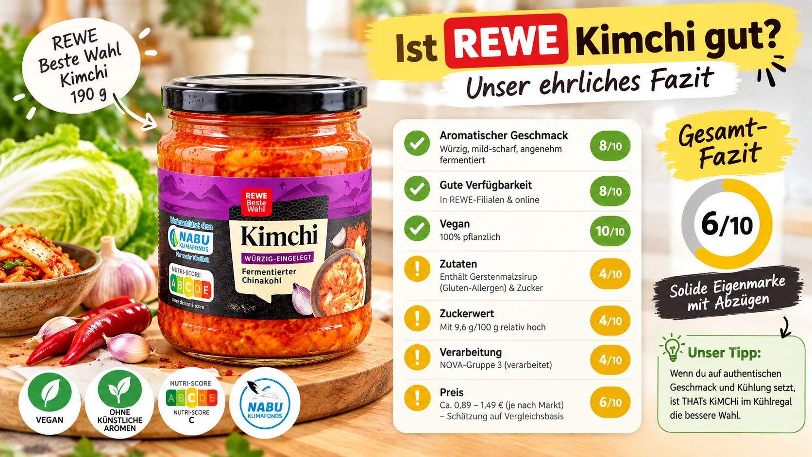 Ist REWE Kimchi gut Fazit Infografik Punkteverteilung