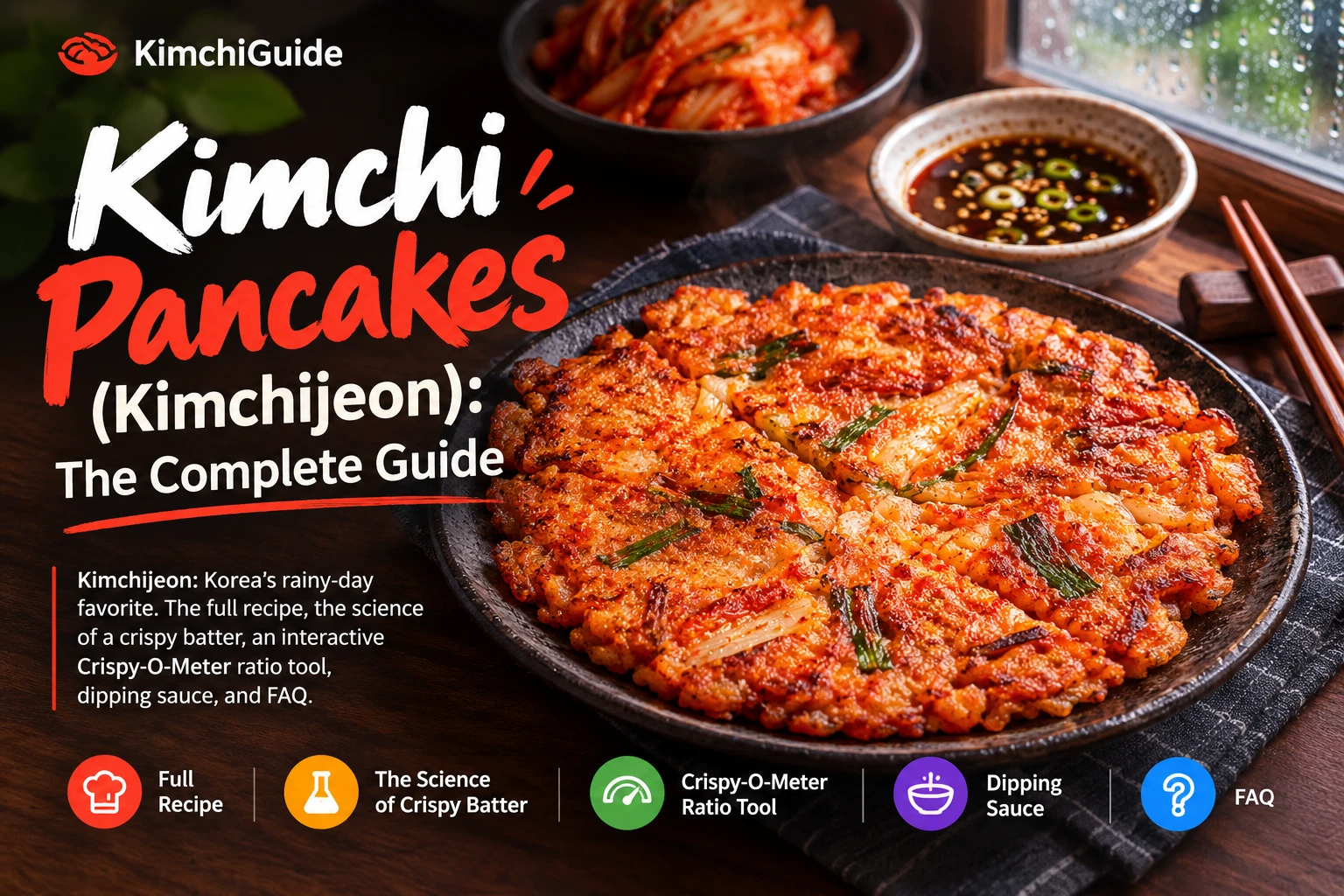 Kimchi pancake (kimchijeon) with crispy golden edges