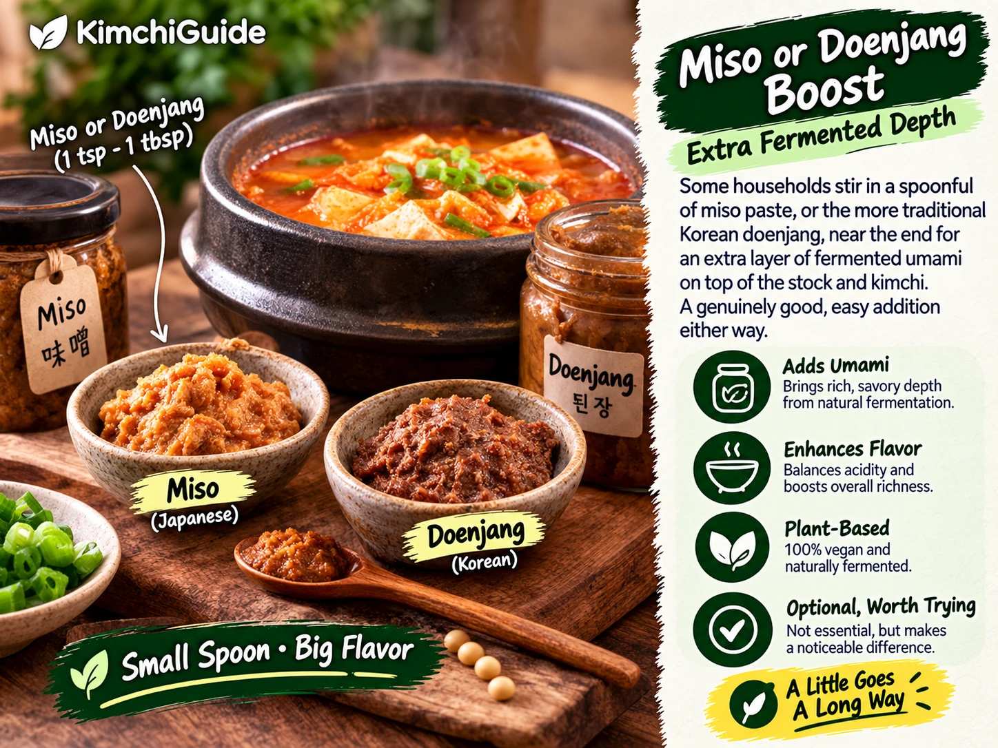 Miso or doenjang boost technique vegan kimchi jjigae