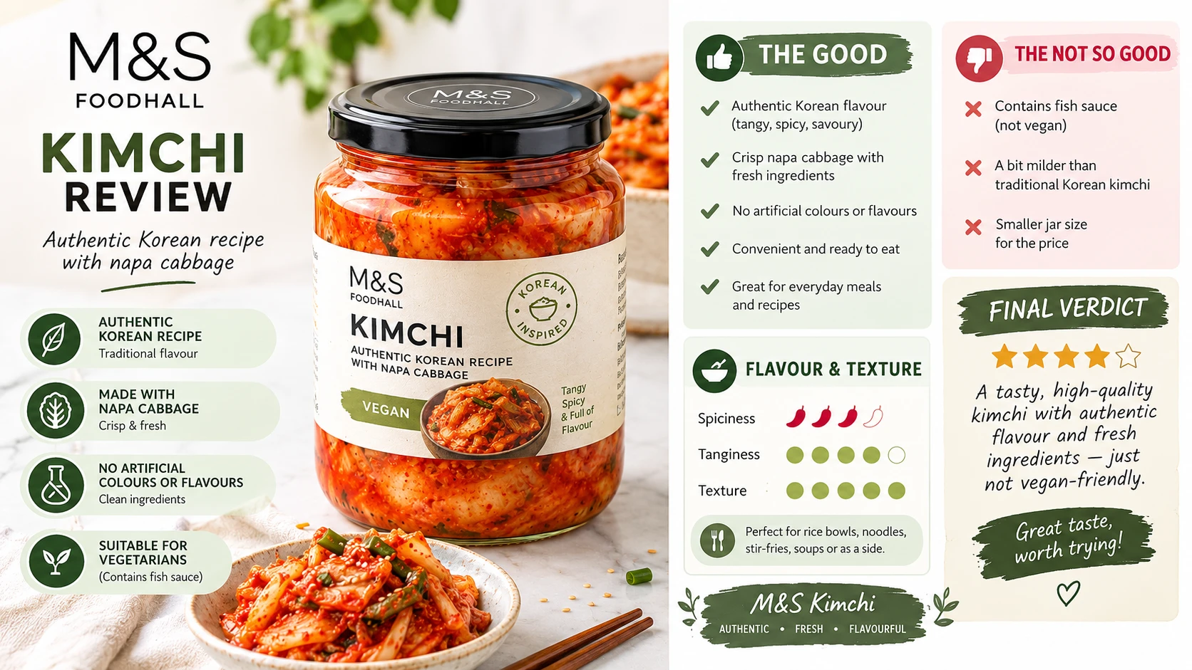 M&S kimchi review final verdict infographic