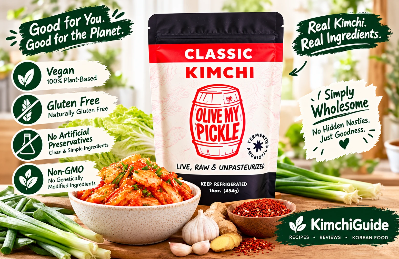 Olive My Pickle Kimchi vegan gluten free compatible claim