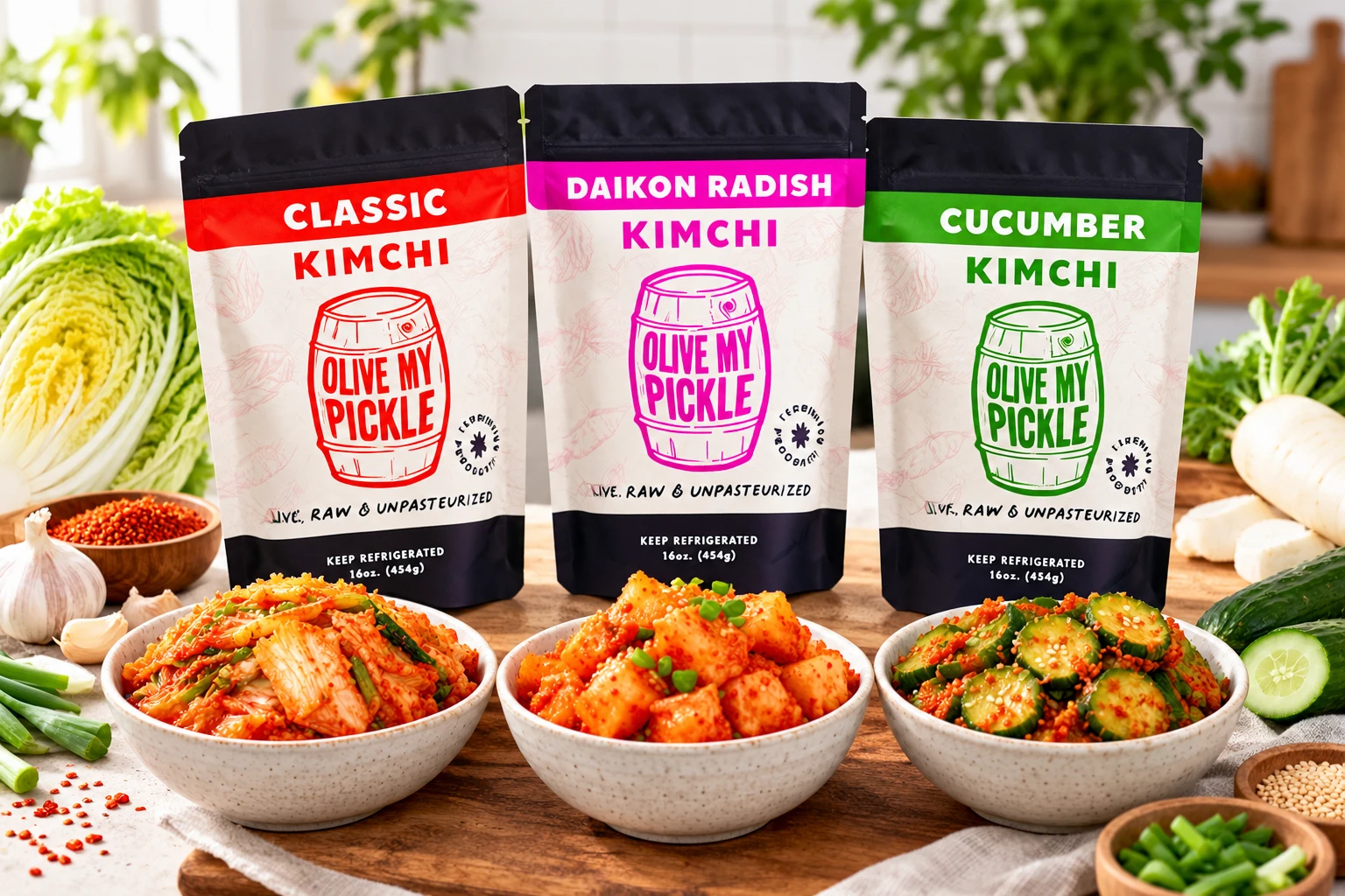 Olive My Pickle kimchi pouch packaging review