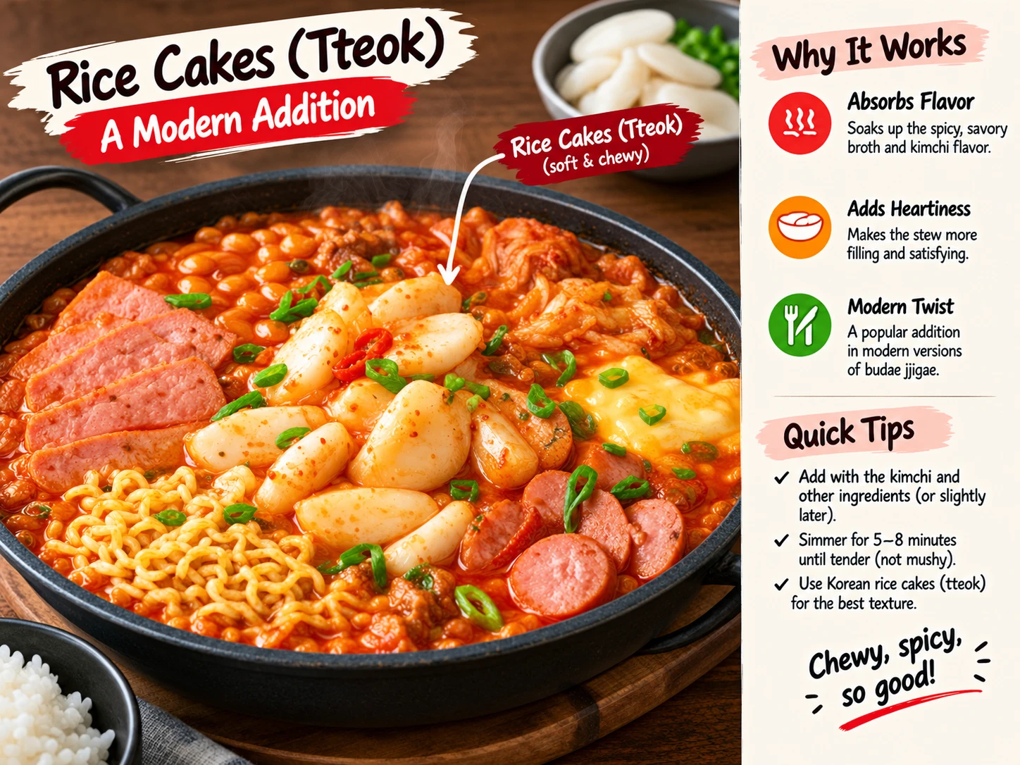 Rice cakes tteok modern addition budae jjigae