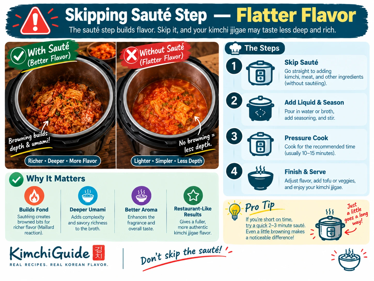 Skipping saute step caution instant pot kimchi jjigae