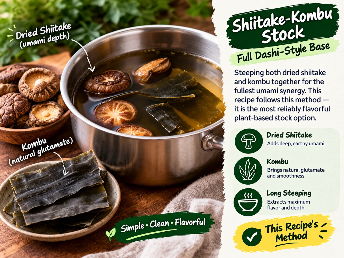 Shiitake kombu stock technique vegan kimchi jjigae