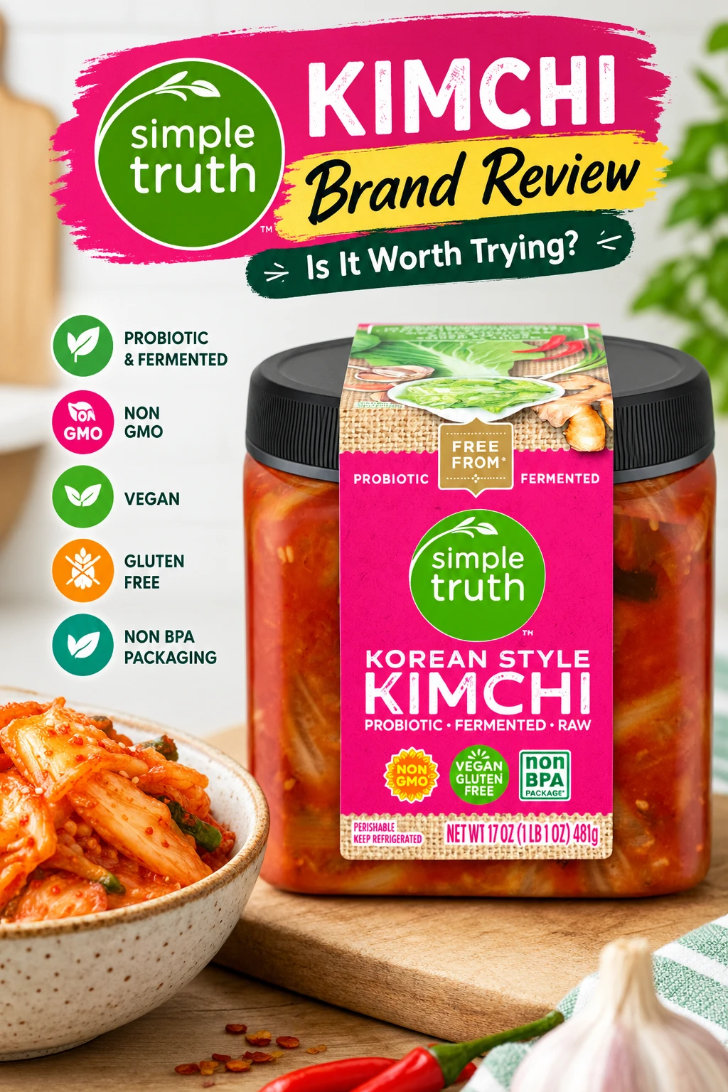 Simple Truth Kimchi jar Kroger organic private label kimchi brand