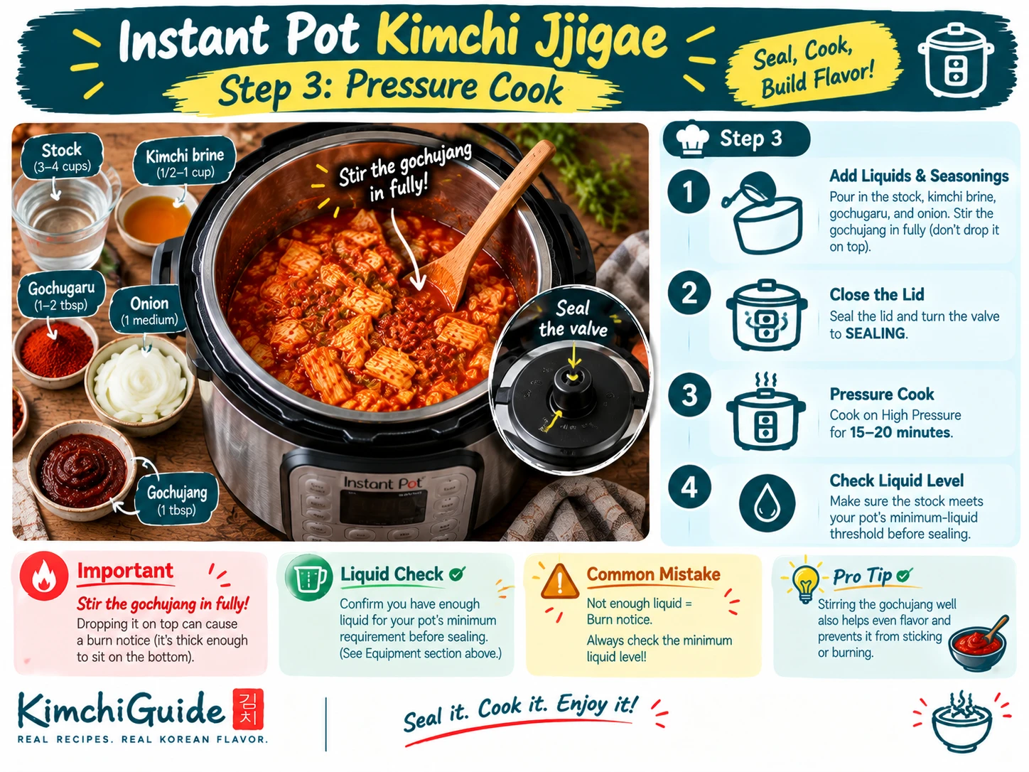 Sealing Instant Pot lid to pressure cook kimchi jjigae
