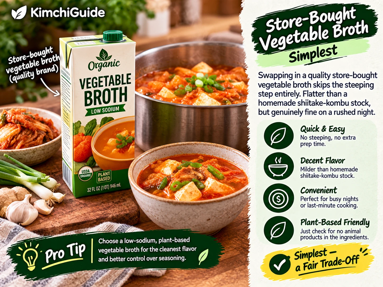 Store bought vegetable broth technique vegan kimchi jjigae